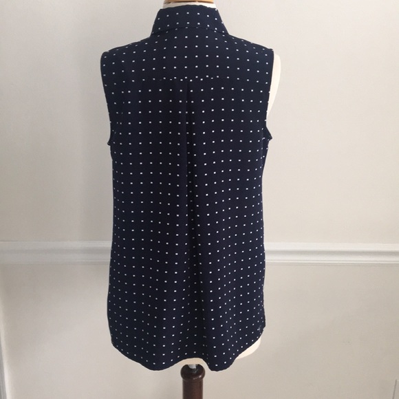 Susan Graver NWOT -2-Navy Square Dotted Easy-care - Picture 2 of 7